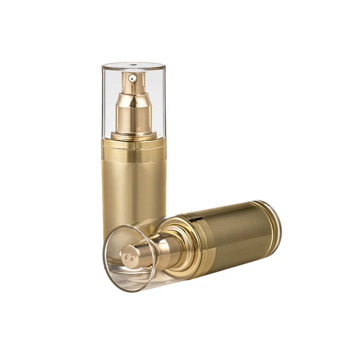 Acrylic Gold Pump Cosmetic Essence Lotion Plastic Bottle