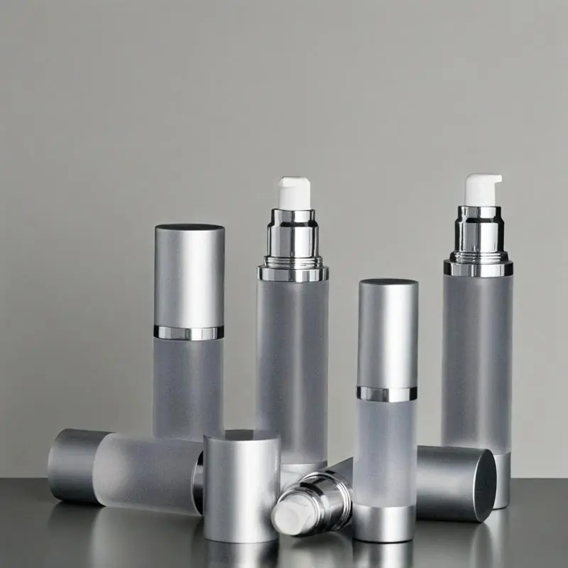 Airless Bottle Matte Silver 50 ML with Frosted Bottle(4)