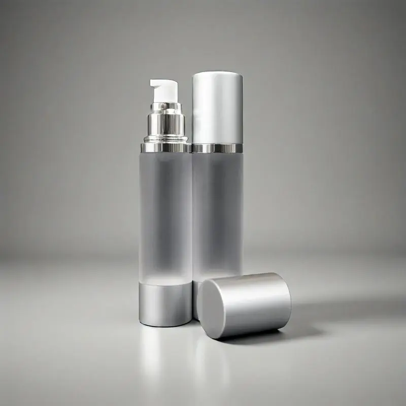 Airless Bottle Matte Silver 50 ML with Frosted Bottle(5)